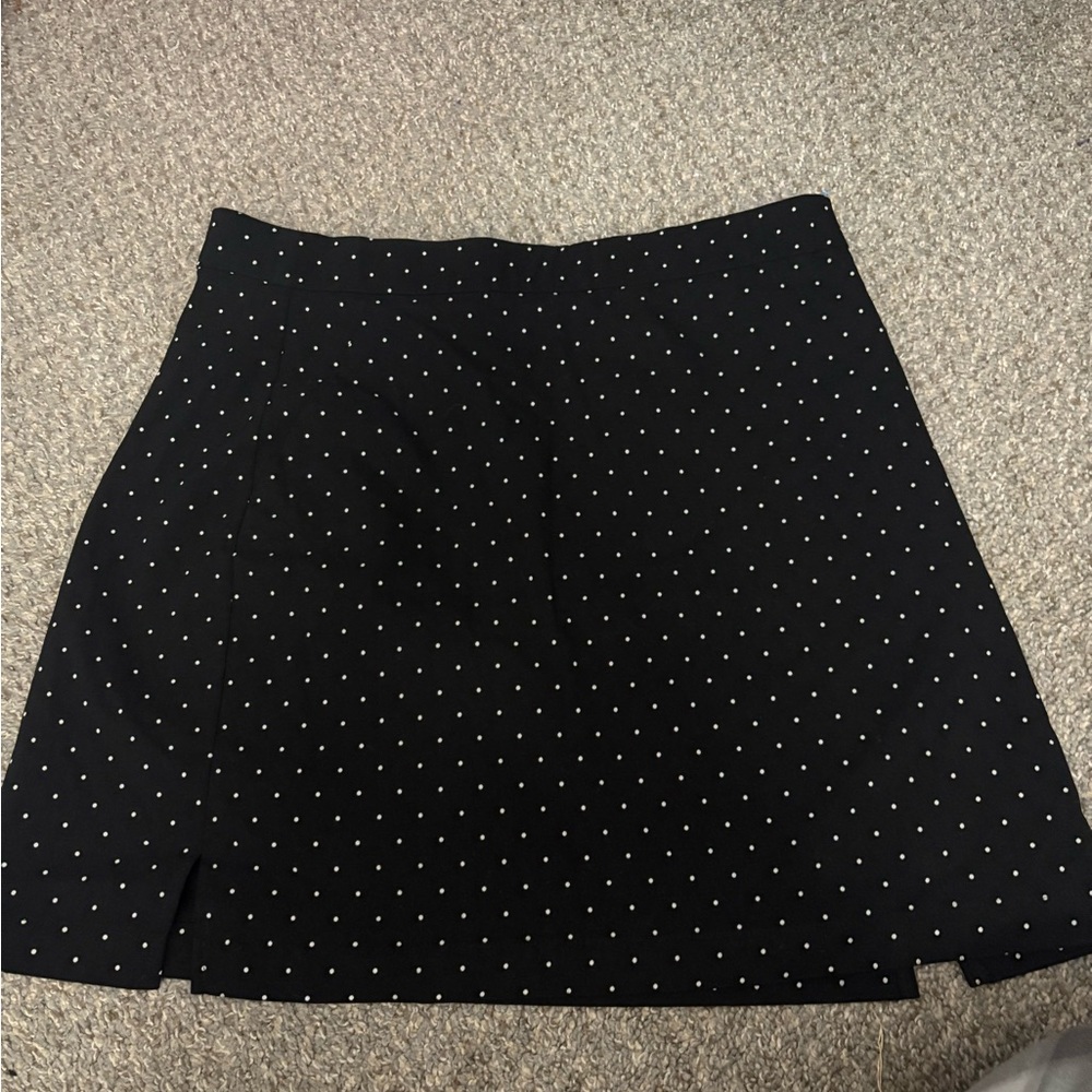Black A-Line Mini Skirt with Slit